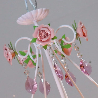 Pink Rose Wedding Chandelier Lighting Restaurant Chandeliers Crystal Lamp Ceiling Bedroom Chandelier Modern Lustre Crystal Light