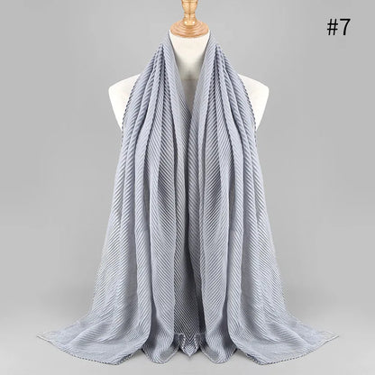 2022 Women Plain Cotton Scarf Head Hijab Wrap Solid Full Cover-up Shawls Foulard Femme Headband Crinkle Muslim Hijabs Store