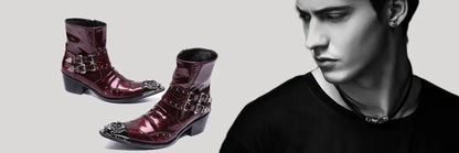 Korean Style Men's Pointed Toe Ankle Boots Black Suede US6-1 Big Size Knight Party Footwear Bota Masculina
