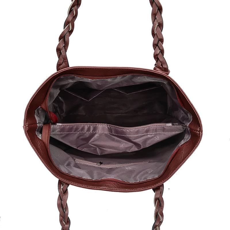 Women Messenger Bags Leather Daily Luxury Tassel Leather Handbags Female Designer Bag Vintage Big Tote Shoulder Bag High Quality