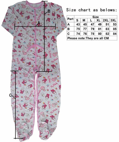 Cotton Teddy Printed Bodysuit with Foot / Adult Onesie with Foot / Adult Baby Romper / ABDL Clothes / Printed Adult Bodysuit