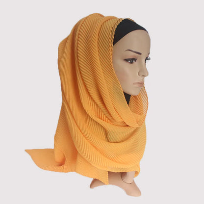 2022 Women Plain Cotton Scarf Head Hijab Wrap Solid Full Cover-up Shawls Foulard Femme Headband Crinkle Muslim Hijabs Store