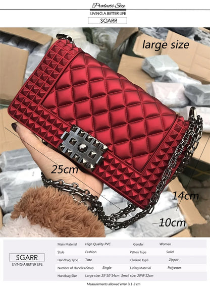SGARR Fashion Women PVC Messenger Bags High Quality Chain Ladies Handbags Crossbody Bag 2024 Luxury Deisgner Female Shoulder Bag