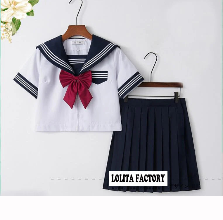 Japanese Orthodox  Girls JK Uniform Skirt Sailor Dress, Long Sleeve Student Suit, Kansai pleated skirt  Academic  set JKN2106