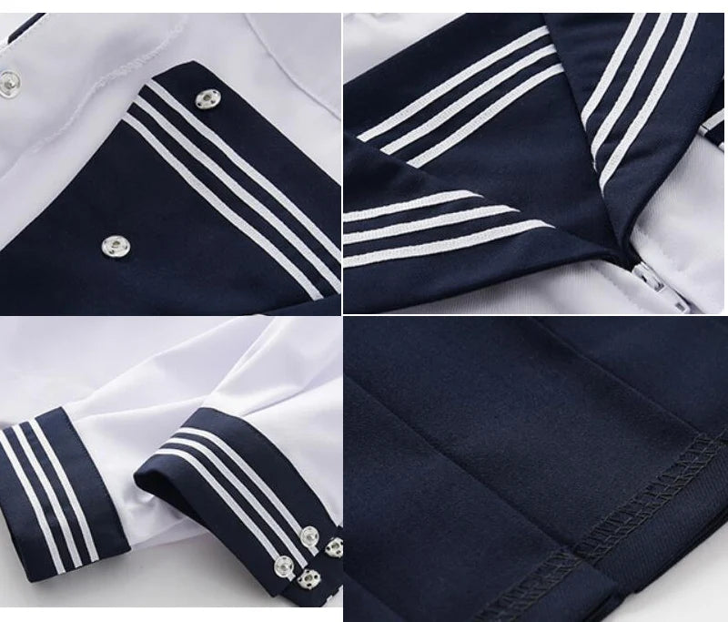 Japanese Orthodox  Girls JK Uniform Skirt Sailor Dress, Long Sleeve Student Suit, Kansai pleated skirt  Academic  set JKN2106