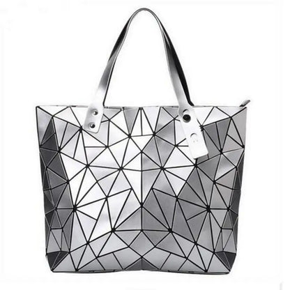 New Silver Handbags Bags For Women 2026 Summer Large Tote Bag Ladies Geometric Messenger Shoulder Bag Beach Luxury Designer