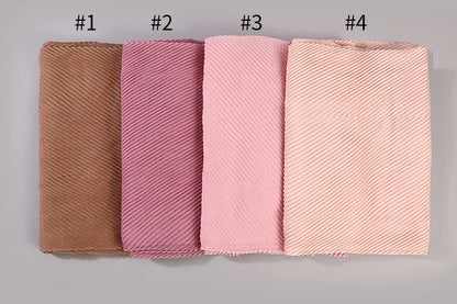 2022 Women Plain Cotton Scarf Head Hijab Wrap Solid Full Cover-up Shawls Foulard Femme Headband Crinkle Muslim Hijabs Store
