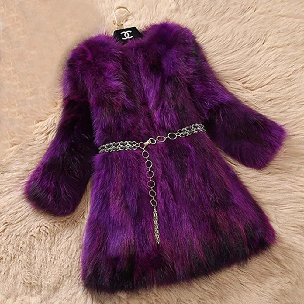 New Arrival Real Fox Fur Coat Lady Top Selling Factory Wholesale Natural Fox Fur Jacket 100% Genuine Fur Overcoat DFP822