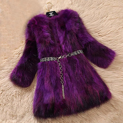 New Arrival Real Fox Fur Coat Lady Top Selling Factory Wholesale Natural Fox Fur Jacket 100% Genuine Fur Overcoat DFP822