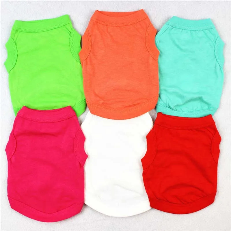 XS-3XL Blank Dog T Shirt Summer Cotton Dog Vest Shirt for Small Medium Large Dogs Yorkie Pitbull Clothes Pet Apparel