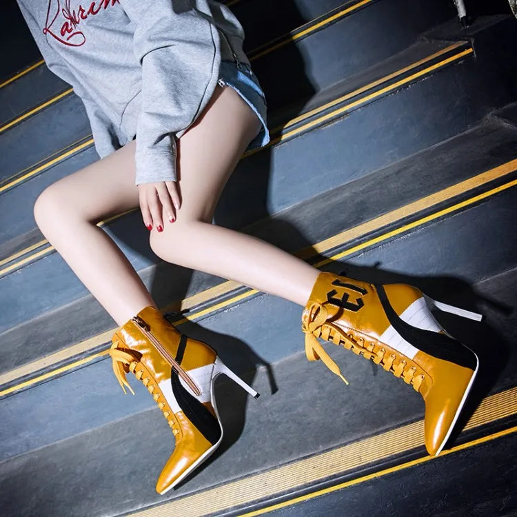 Olomm Handmade Women Winter Ankle Boots Cow Leather Sexy Thin High Heel Boots Pointed Toe Office Women Shoes US Size 3-9.5