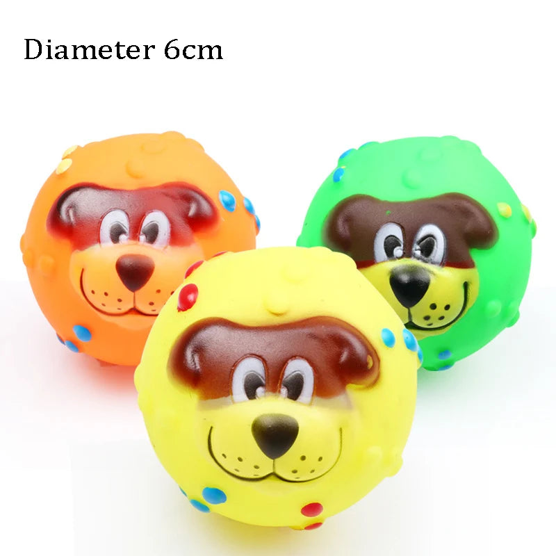 1pcs Diameter 6cm Squeaky Pet Dog Ball Toys for Small Dogs Rubber Chew Puppy Toy Dog Stuff Dogs Toys Pets Brinquedo Cachorro