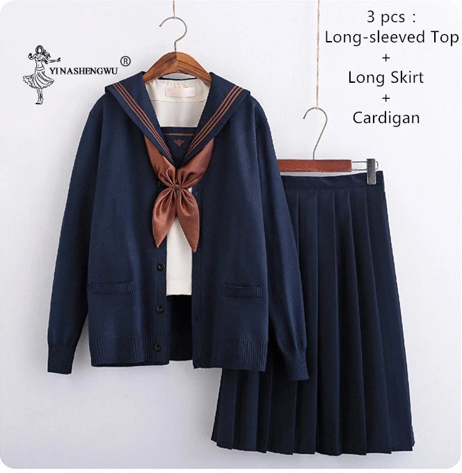 Japanese School Uniforms Anime COS Sailor Suit Jk Uniforms College Middle School Uniform For Girls Students Light Yellow Costume