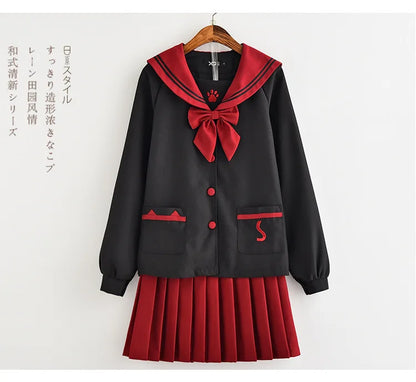 Anime Japanese Style JK Uniform Soft Girl Sailor Suit College Girl Student School Uniform Cosplay Costumes Cute Bear Claw