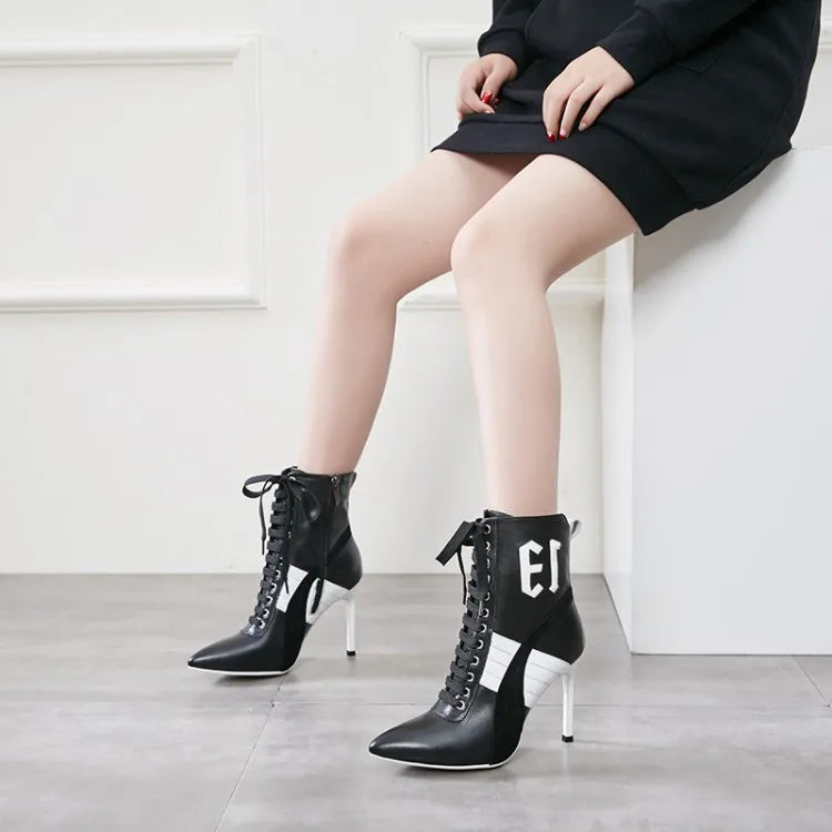 Olomm Handmade Women Winter Ankle Boots Cow Leather Sexy Thin High Heel Boots Pointed Toe Office Women Shoes US Size 3-9.5