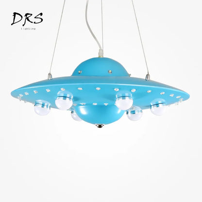 Colorful UFO Flying Saucers Chandelier Nordic Creative Boys Girls Kids Rooms Hanglamp Lights Bedrooms Mak Long Restaurant Lustre