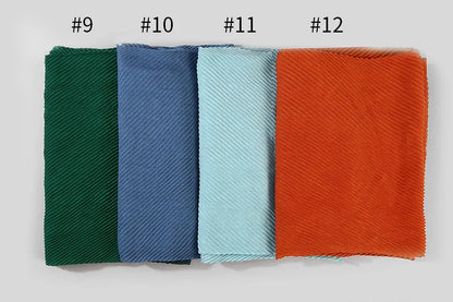 2022 Women Plain Cotton Scarf Head Hijab Wrap Solid Full Cover-up Shawls Foulard Femme Headband Crinkle Muslim Hijabs Store