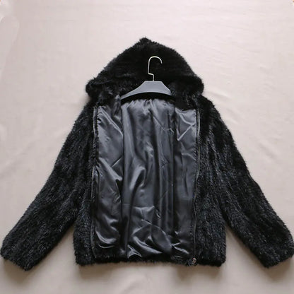 New Mink Fur Coat Women's Long-Sleeve Top Fashion All-Match Mink Knit Jacket Mink Knitted Fur Coat