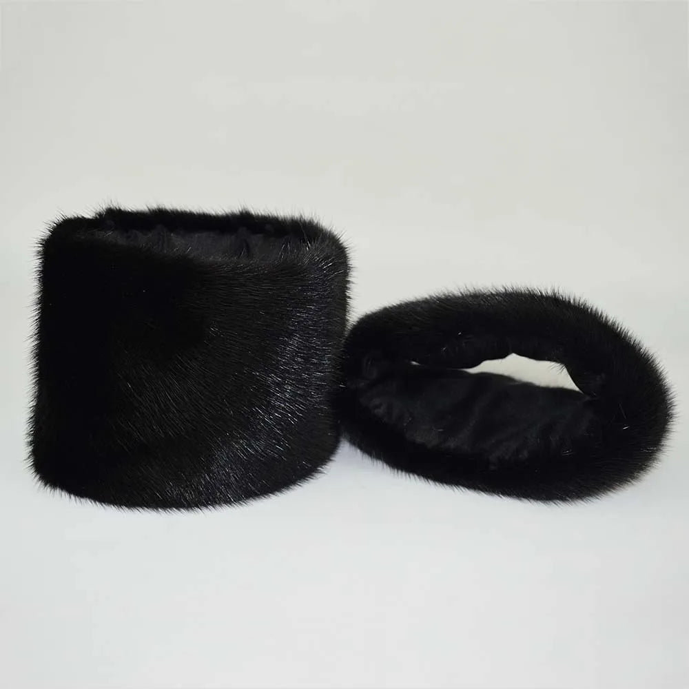 Ms.MinShu-Mink Fur Cuffs for Women, 100% Natural Mink Fur Sleeves, Unisex Jacket Luxury Fur Cuffs, Fluffy Fur Cuffs