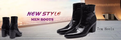 Korean Style Men's Pointed Toe Ankle Boots Black Suede US6-1 Big Size Knight Party Footwear Bota Masculina