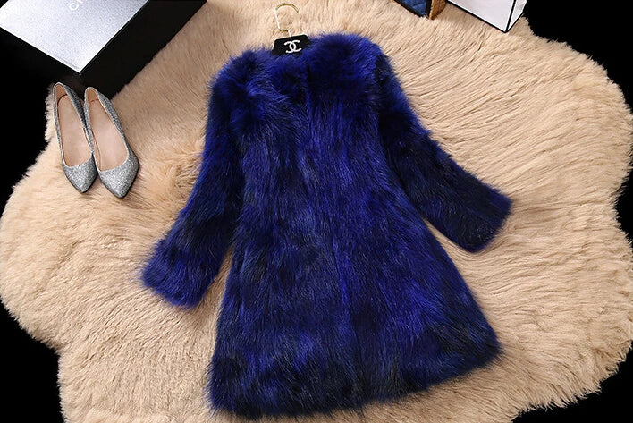 New Arrival Real Fox Fur Coat Lady Top Selling Factory Wholesale Natural Fox Fur Jacket 100% Genuine Fur Overcoat DFP822