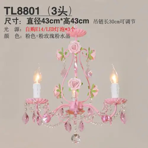 Pink Rose Wedding Chandelier Lighting Restaurant Chandeliers Crystal Lamp Ceiling Bedroom Chandelier Modern Lustre Crystal Light