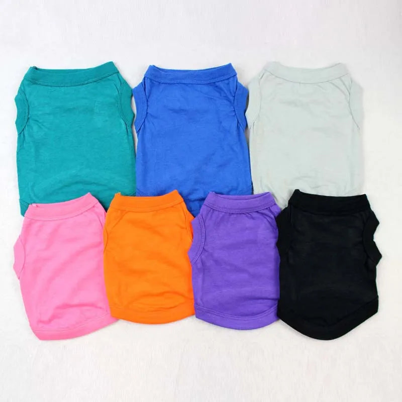 XS-3XL Blank Dog T Shirt Summer Cotton Dog Vest Shirt for Small Medium Large Dogs Yorkie Pitbull Clothes Pet Apparel