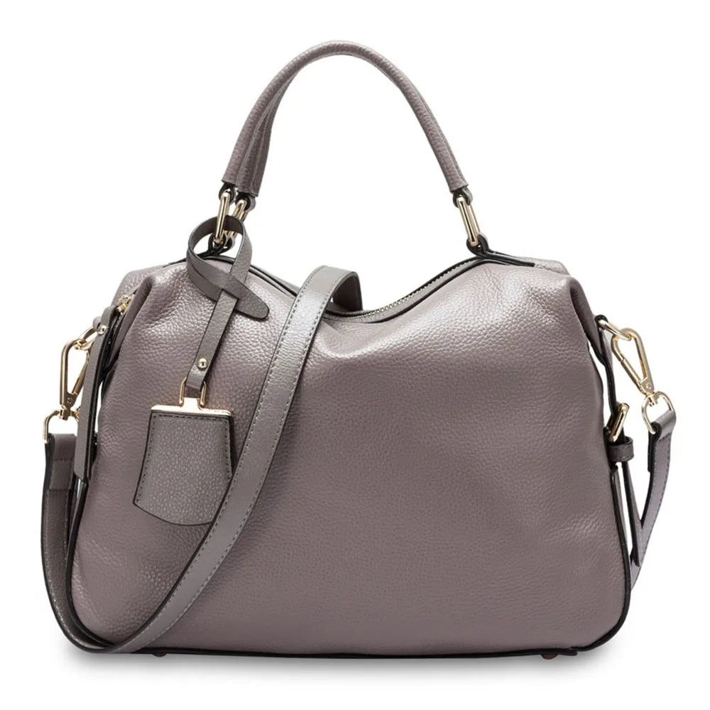 Zency Dark Blue Women Boston Bag 100% Genuine Leather Handbags Female Charm Crossbody Purse Luxury Shoulder Bags For Work Shoppi