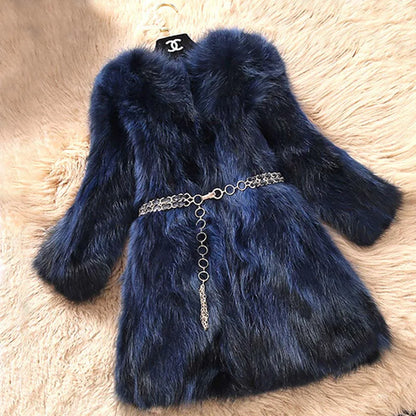 New Arrival Real Fox Fur Coat Lady Top Selling Factory Wholesale Natural Fox Fur Jacket 100% Genuine Fur Overcoat DFP822