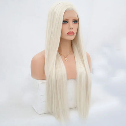Charisma Blond Wigs Synthetic Lace Front Wig Long Silky Straight Lace Front Wig Heat Resistant Fiber Hair Cosplay Wigs For Women