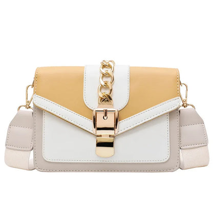 Yogodlns Small Summer Contrast Color PU Leather Crossbody Bags For Women New  Chain Shoulder Messenger Handbags Lady Hand Bag