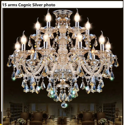 Modern Crystal Led Chandelier Cognic/TR GOLD/Silver K9 Large 6/8/10/15/18 Arm Living Room Lustres De Cristal Lighting Fixture