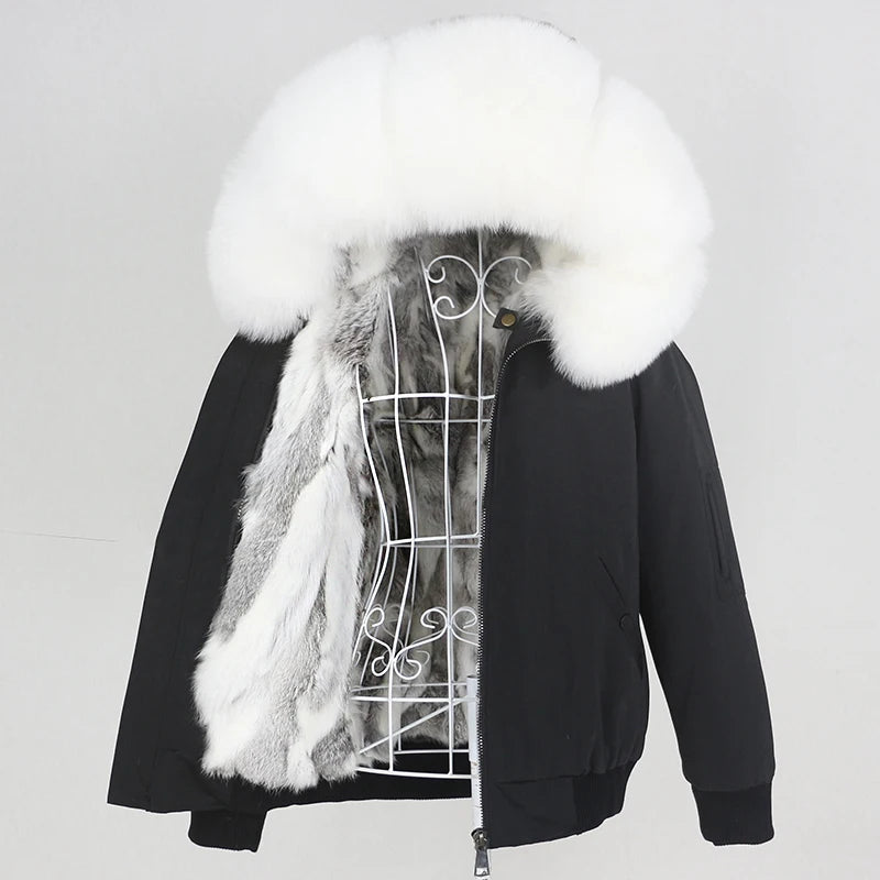 OFTBUY Waterproof Men Bomber Parka Winter Jacket Natural Real Raccoon Fox Fur Coat Collar Hooded Rabbit Liner Streetwear