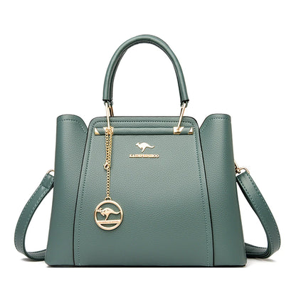 Casual Tote Women's Soft Leather Handbag Luxury Designer 3 Layers Shoulder Crossbody Bag Lady Large Capacity Shopper Sac A Main