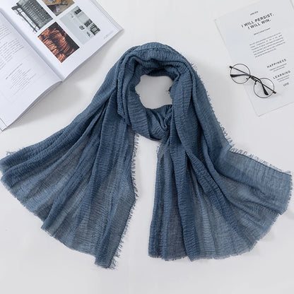 2026 Muslim Fashion Women Crinkle Hijab Scarf Soft Solid Head Scarves Turban Shawls and Wraps Hijab femme musulman kopftuch