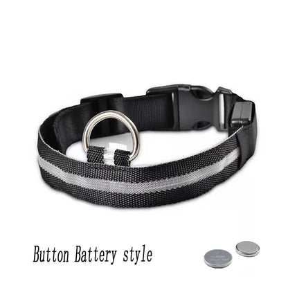 USB Rechargeable Pet Dog LED Glowing Collar Luminous Flashing Necklace Outdoor Walking Night Safety Supplies
