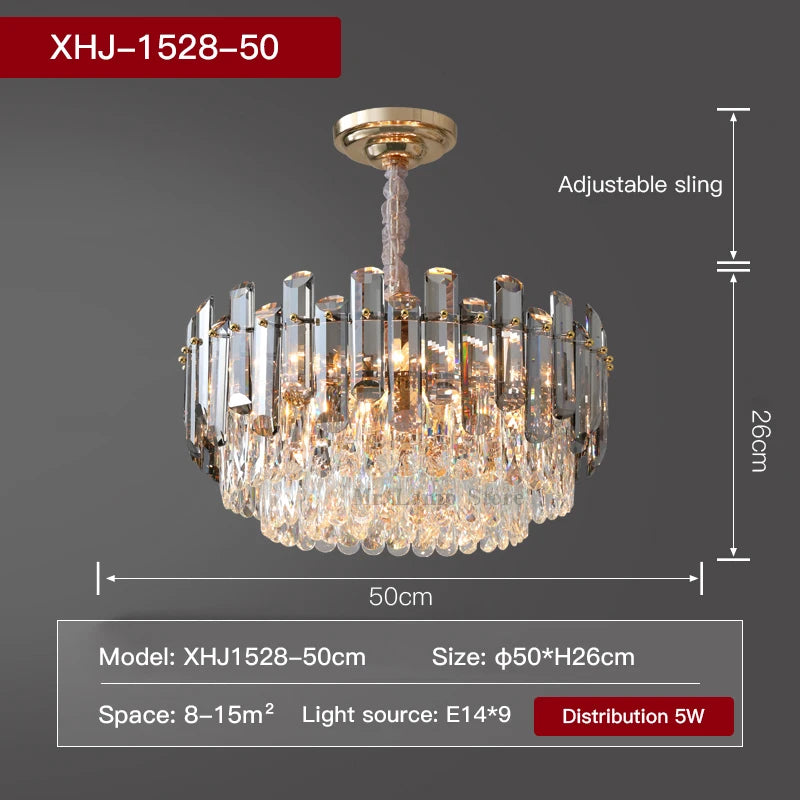 Ceiling Lamp For Living Room  Round Crystal Kitchen Lamp Simple Modern Atmosphere Bedroom Dining Room Lamp Light Pandant lights