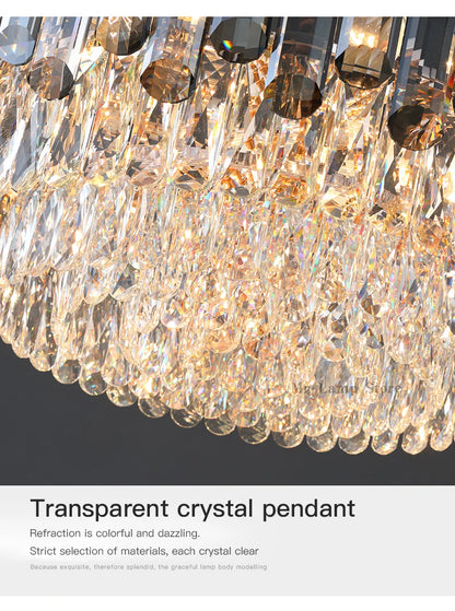 Ceiling Lamp For Living Room  Round Crystal Kitchen Lamp Simple Modern Atmosphere Bedroom Dining Room Lamp Light Pandant lights