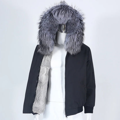 OFTBUY Waterproof Men Bomber Parka Winter Jacket Natural Real Raccoon Fox Fur Coat Collar Hooded Rabbit Liner Streetwear