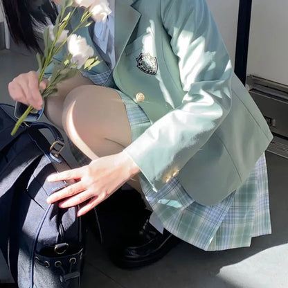 Full Set School Clothes Japanese Style Uniform Long Sleeve Jk Seifuku for Girl High Waist Pleated Skirt Anime Cosplay Schoolgirl