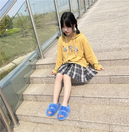 Slippers Ladies Summer Fluffy Mink Fur Slippers 100% Mink Fur Slippers Ladies Sandals 2021 Home Slippers Girls Outdoor Slippers