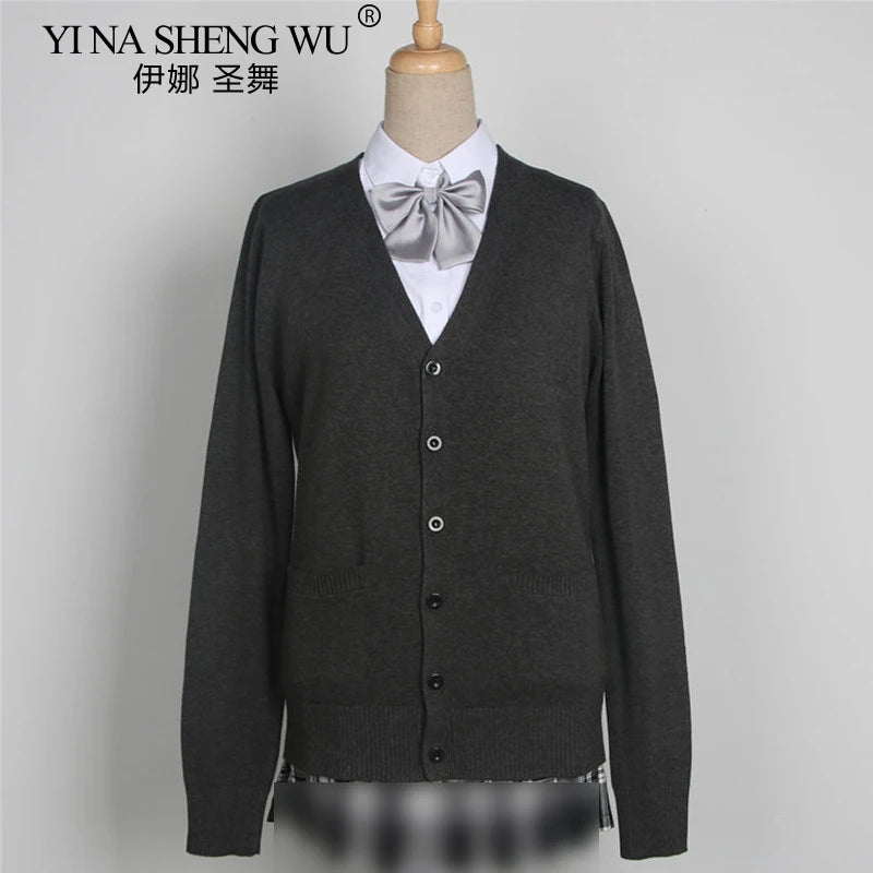 School JK Uniform Sweater Coat Anime Cosplay Costumes Cardigan Outerwear Sweater 16 Colour Long Sleeve Knitting Coat For Girls