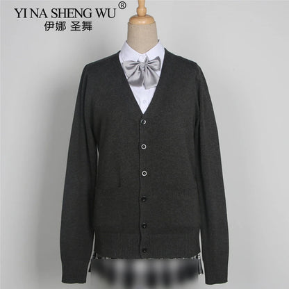 School JK Uniform Sweater Coat Anime Cosplay Costumes Cardigan Outerwear Sweater 16 Colour Long Sleeve Knitting Coat For Girls