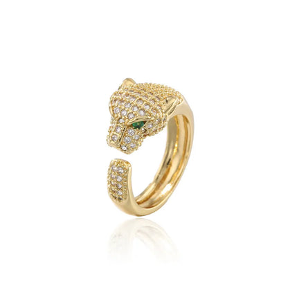 Fashion Full CZ Inlaid Animal Ring Opening Personality Unisex Ring Party Jewelry Gift Dropshipping
