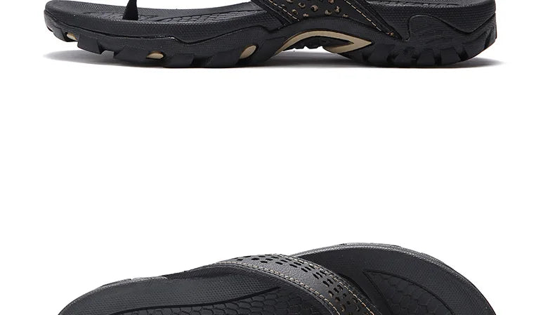 Summer Outside PU Leather Mens Flip Flops Slippers Outdoor Beach Shoes Flip Flop Plus Big Size 49 50 51 52 Hot Sale Dropshipping