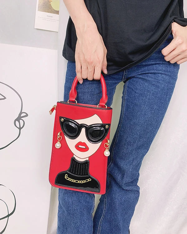Sexy Lady Face Purses and Handbags for Women Fashion Designer Chain Shoulder Bag Party Clutch Funky Female Crossbody Bags 2022