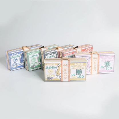 Luxury Money Clutch Rhinestone Purse 10000 Dollars Stack of Cash Evening Handbags Shoulder Wedding Dinner Bag 8 Color Wallet
