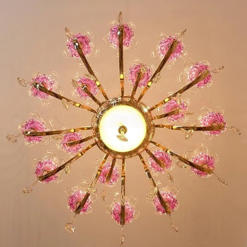 Luxury Living Room Chandelier Crystals Glass Hall Main Pendant Lamps Restaurant Bedroom French Creative Hanging Light Luminaire