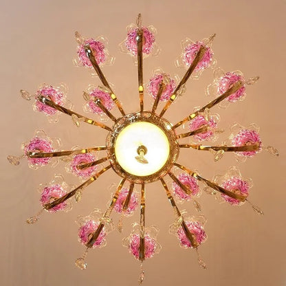 Luxury Living Room Chandelier Crystals Glass Hall Main Pendant Lamps Restaurant Bedroom French Creative Hanging Light Luminaire
