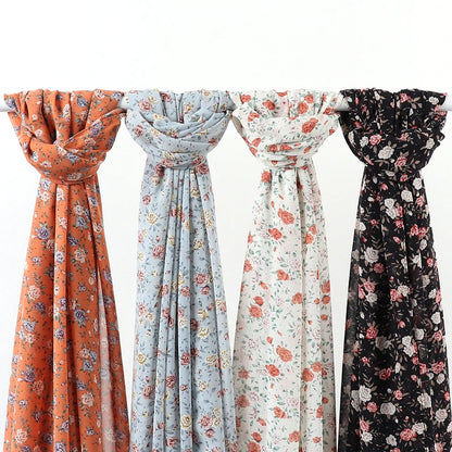 70*180cm Women Printed Soft Floral Muslim Chiffon Hijab Head Scarf Wraps New Designs